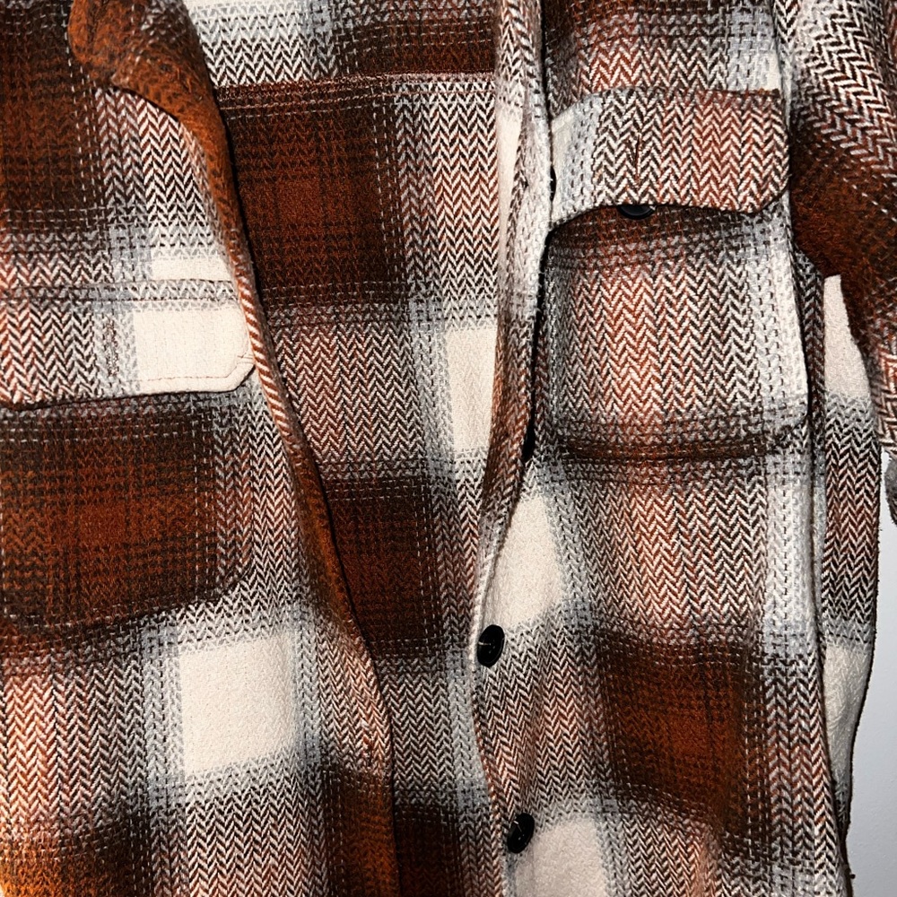 Brown Houndstooth Pattern Jacket. 100% Polyester - image 3